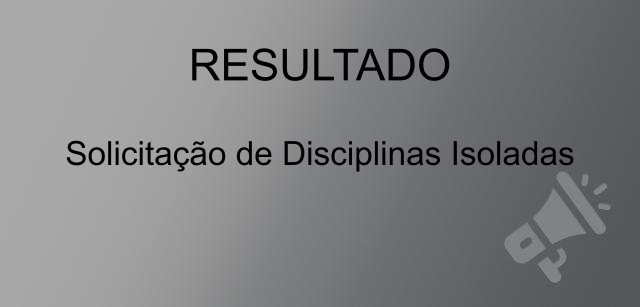 Resultado Disciplina isolada 2024.2